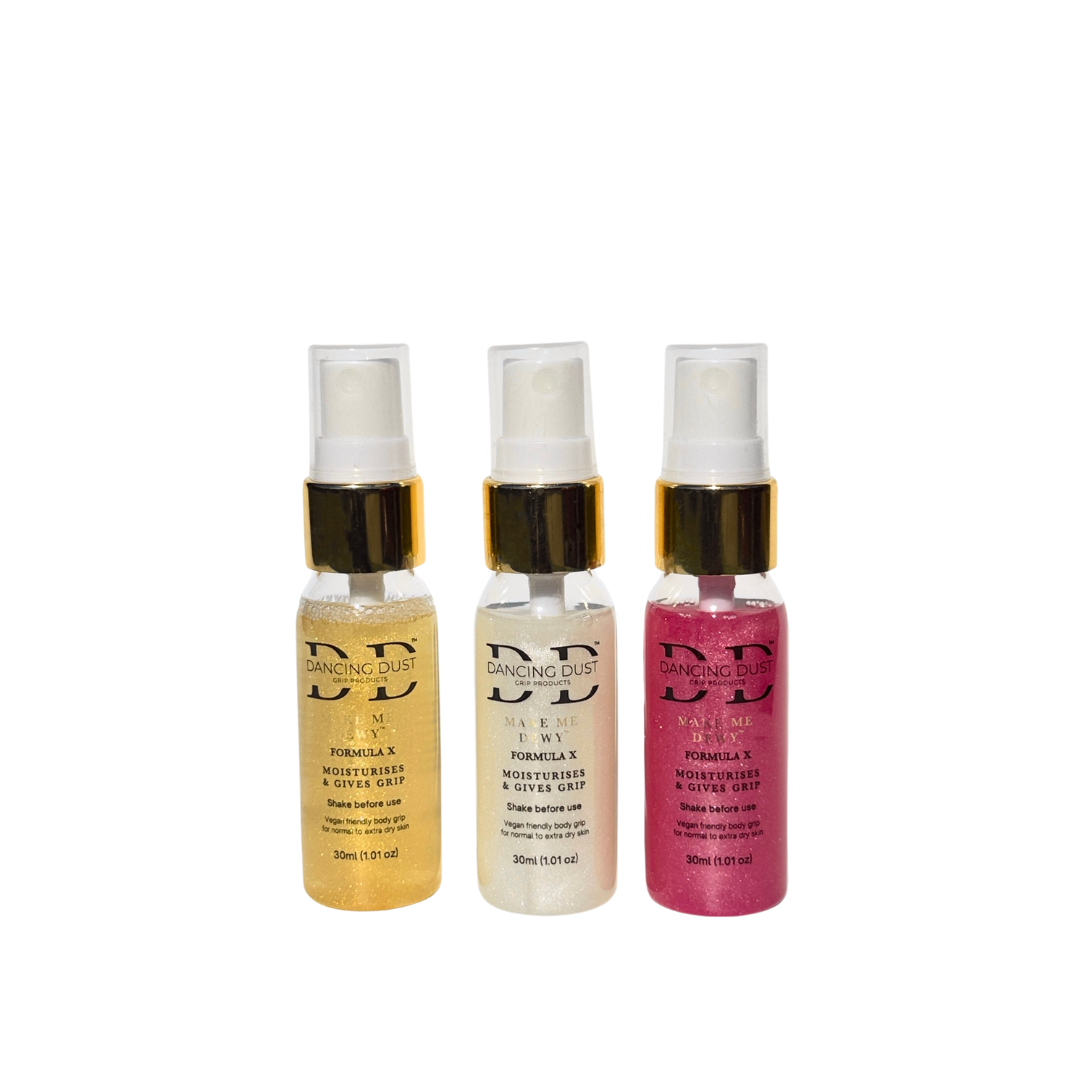 Make Me Dewy - Body pole dance grip aid - Normal to extra dry skin - Trio Pack 3x 30ml