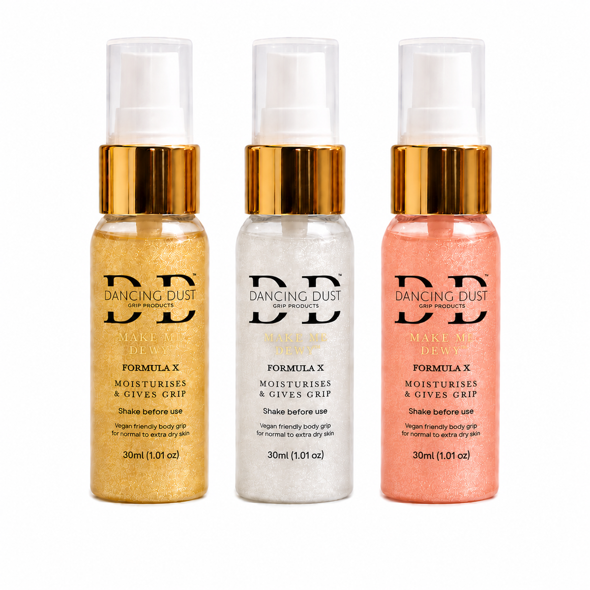 Make Me Dewy - Body pole dance grip aid - Normal to extra dry skin - Trio Pack 3x 30ml