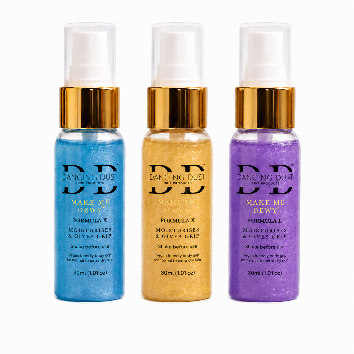 Make Me Dewy - Body pole dance grip aid - Normal to extra dry skin - Trio Pack 3x 30ml